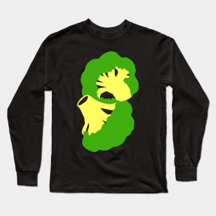 Broccoli Cutout Artwork - Warhol Vegetables (Vegetarian or Vegan Idea) Long Sleeve T-Shirt